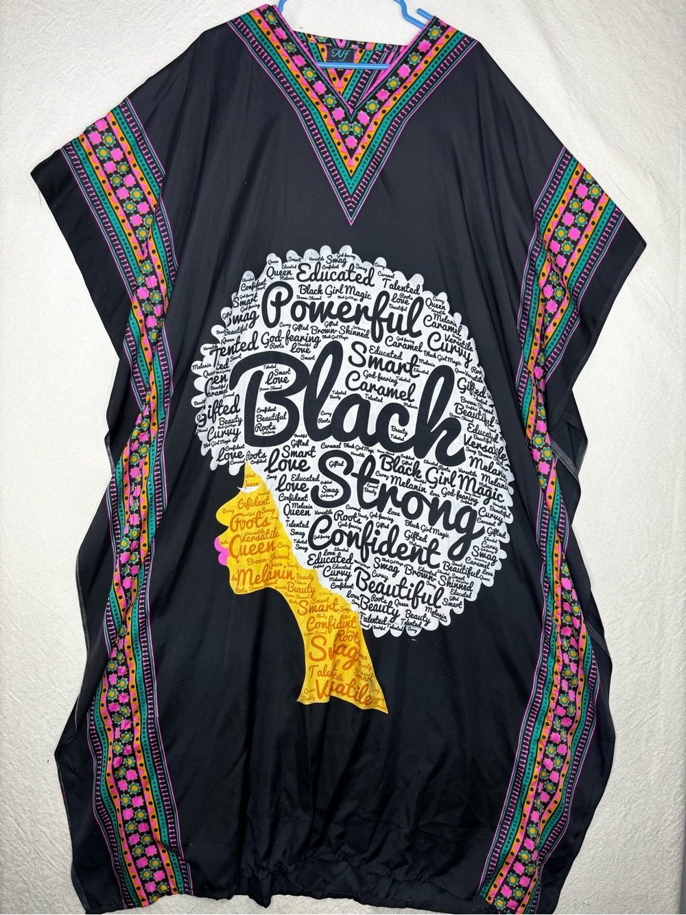 NF free size black queen kaftan